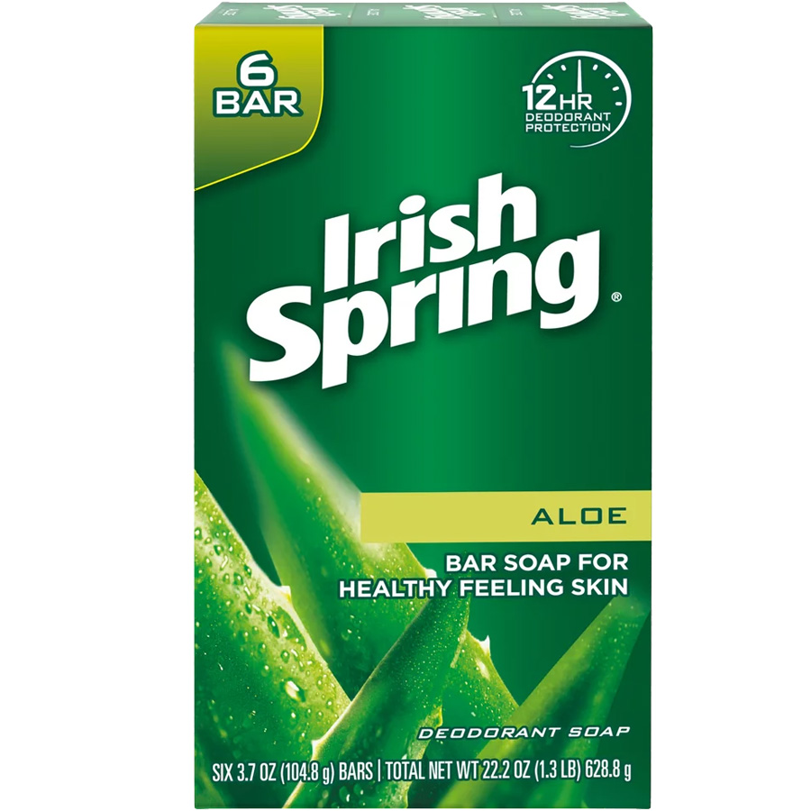IRISH SPRING BAR SOAP 3.7 OZ 6 PK ALOE