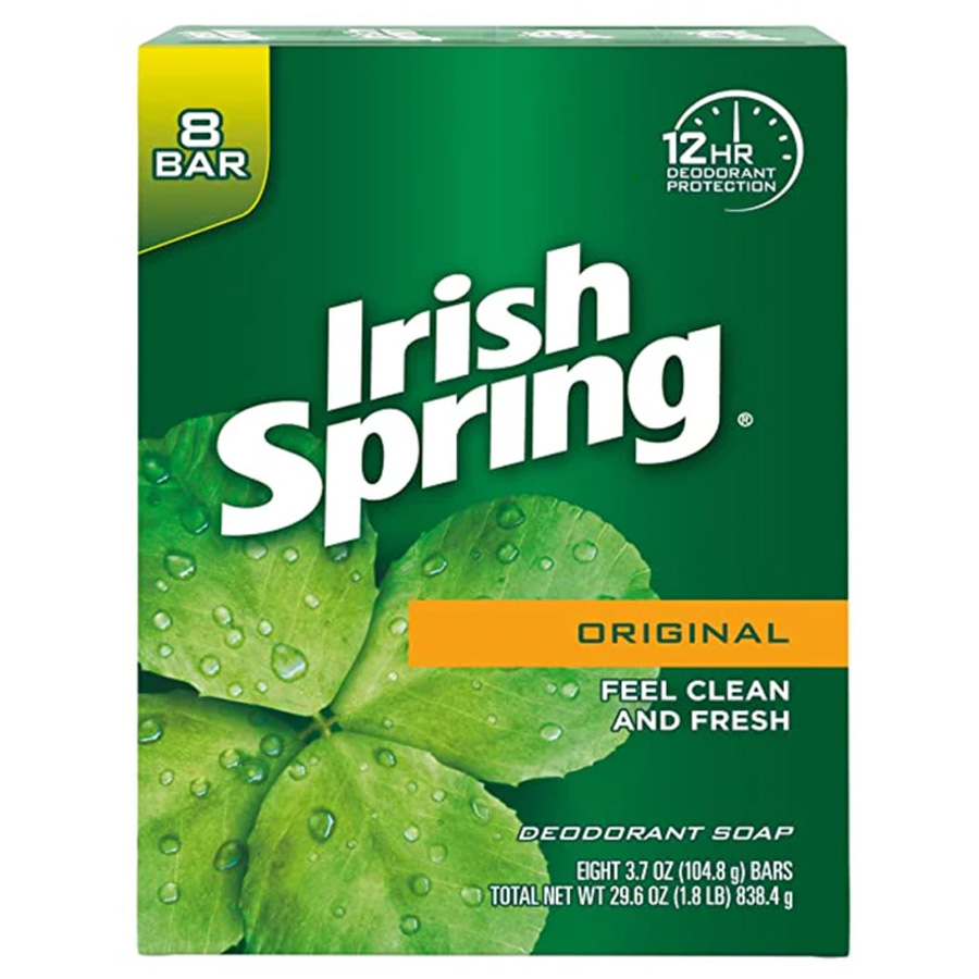 IRISH SPRING BAR SOAP 3.7 OZ 8 PK ORIGINAL