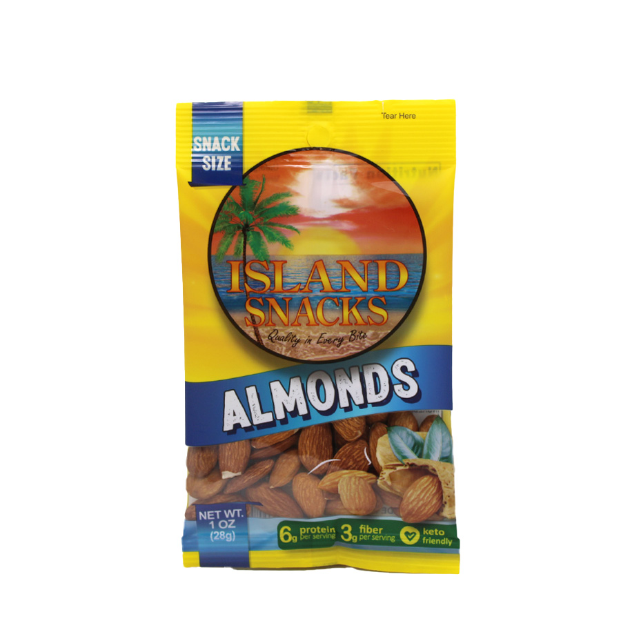 ISLAND SNACKS ALMONDS 1 OZ