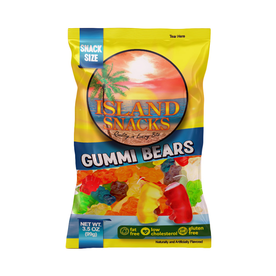 ISLAND SNACKS GUMMY BEARS 3.5 OZ