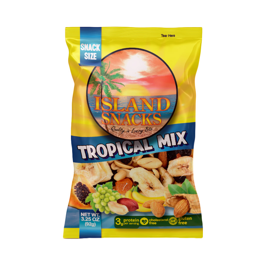 ISLAND SNACKS TROPICAL MIX 3.25 OZ