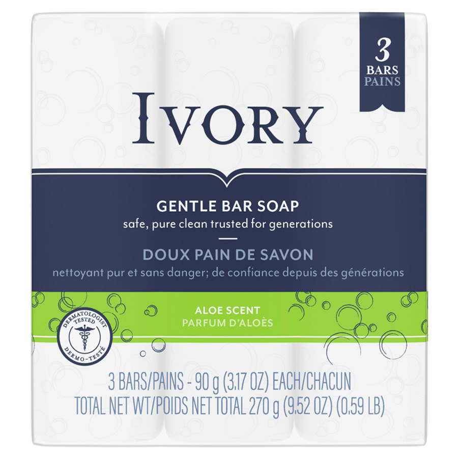 IVORY BAR SOAP 3.17 OZ / 90 G 3 PK ALOE