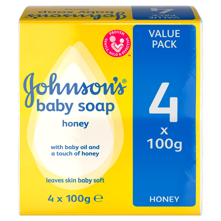 JOHNSON'S BABY SOAP 100 G 4 PK HONEY