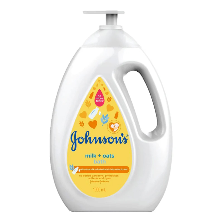 JOHNSON'S BABY WASH 1 L MILK + OATS WITH PUMP