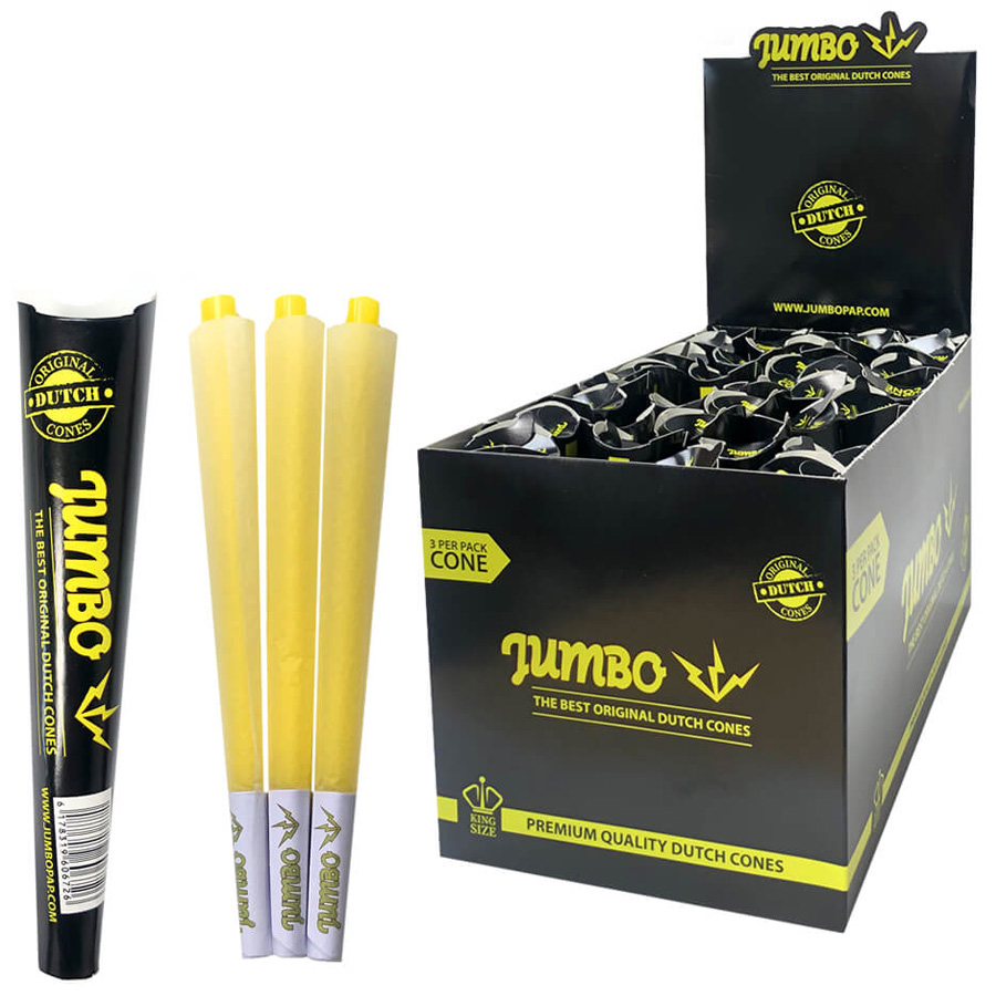 JUMBO DUTCH CONES 3 CT KING SIZE BLACK