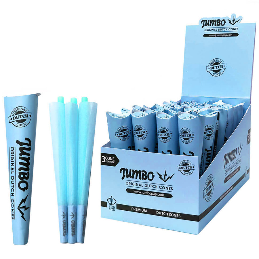 JUMBO DUTCH CONES 3 CT KING SIZE BLUE