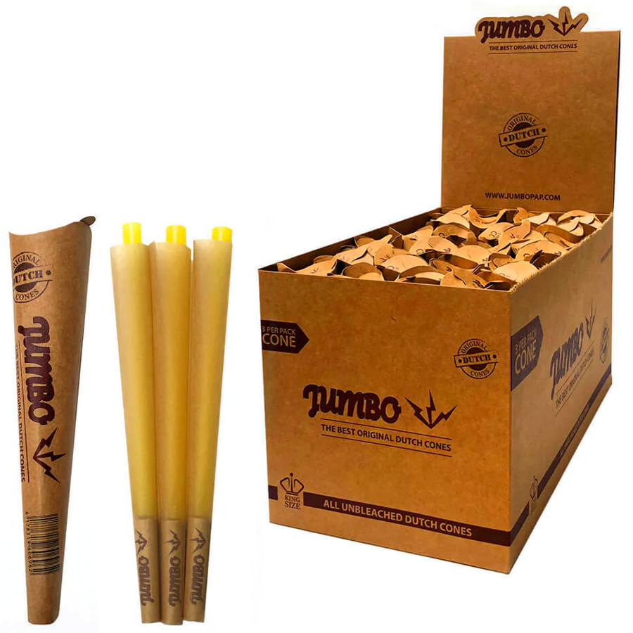JUMBO DUTCH CONES 3 CT KING SIZE BROWN