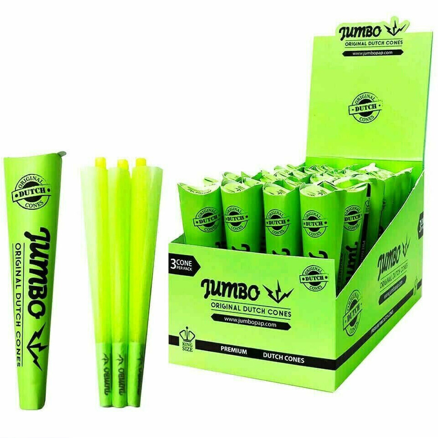 JUMBO DUTCH CONES 3 CT KING SIZE GREEN