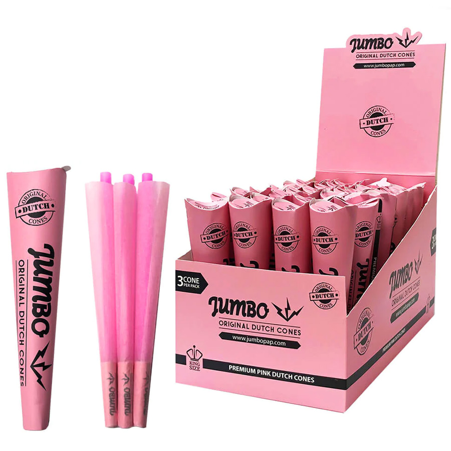 JUMBO DUTCH CONES 3 CT KING SIZE PINK