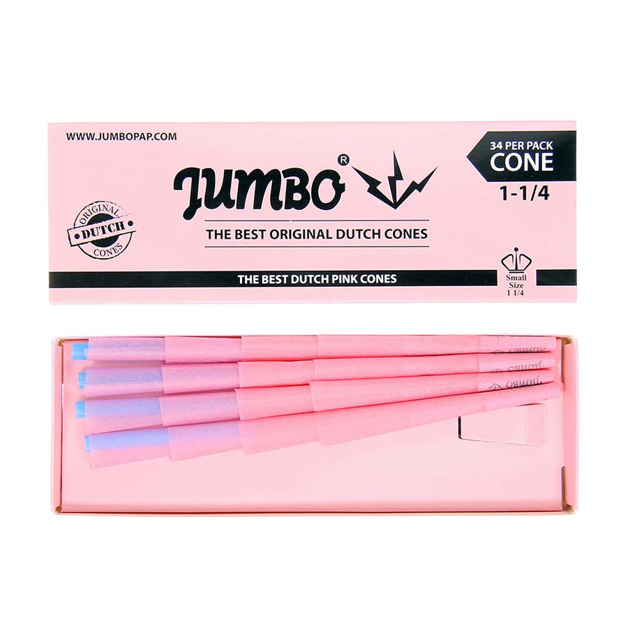 JUMBO DUTCH CONES 34 CT 1 1/4 CONE PINK