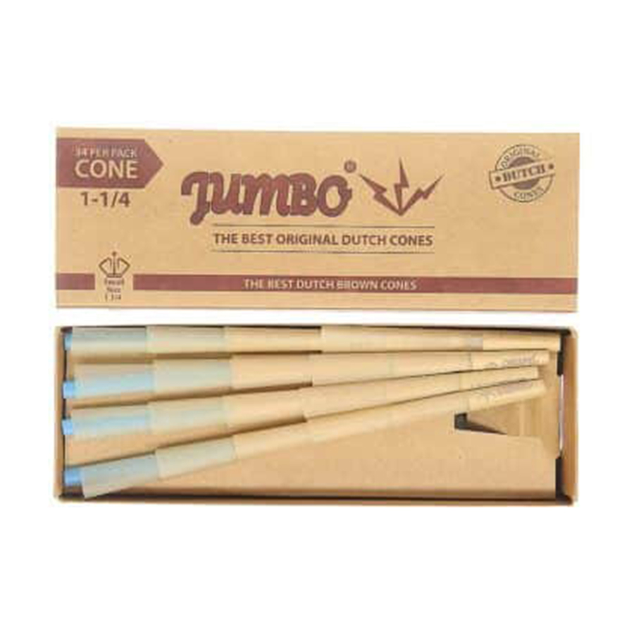 JUMBO DUTCH CONES 34 CT SIZE 1-1/4 BROWN