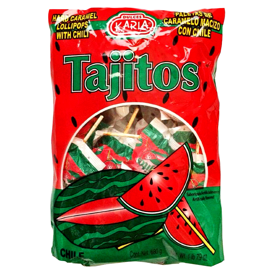 KARLA TAJITOS LOLLIPOPS 1 CT (17 G) WATERMELON FLAVOR CHILI COVERD