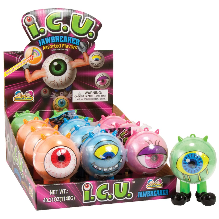 KIDSMANIA BUBBLE GUM 3 OZ ICU CYCLOPS MONSTER SOUR