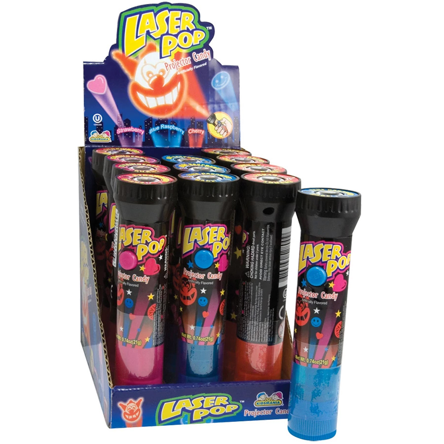 KIDSMANIA CANDY 0.71 OZ LOLLIPOP WITH LASER POP