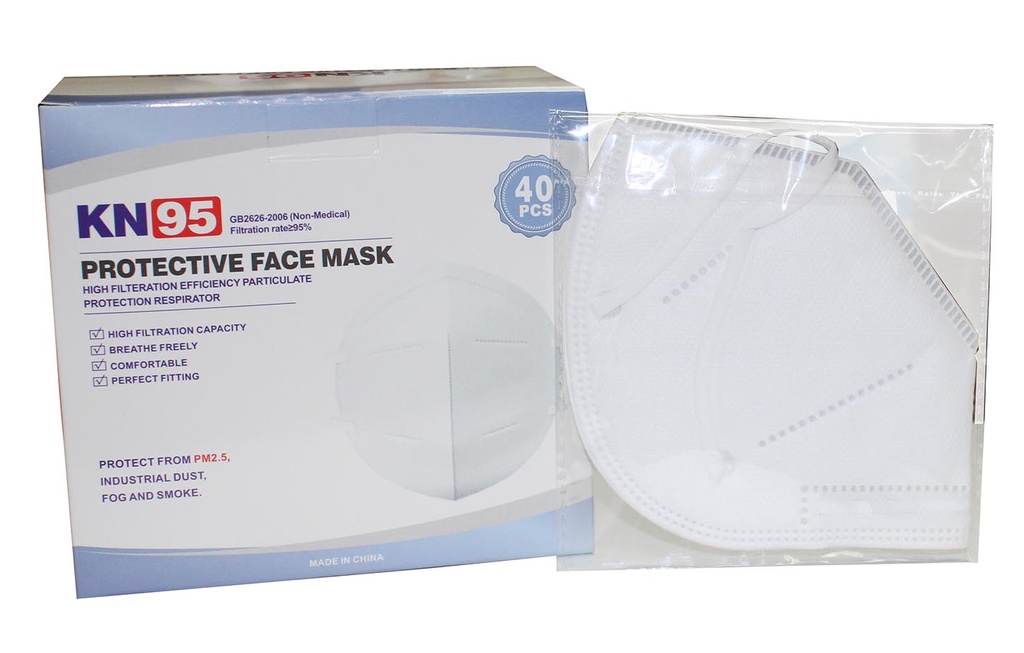 KN 95 DISPOSABLE FACE MASK 40 CT IN (INNER BAG 10 X 4)