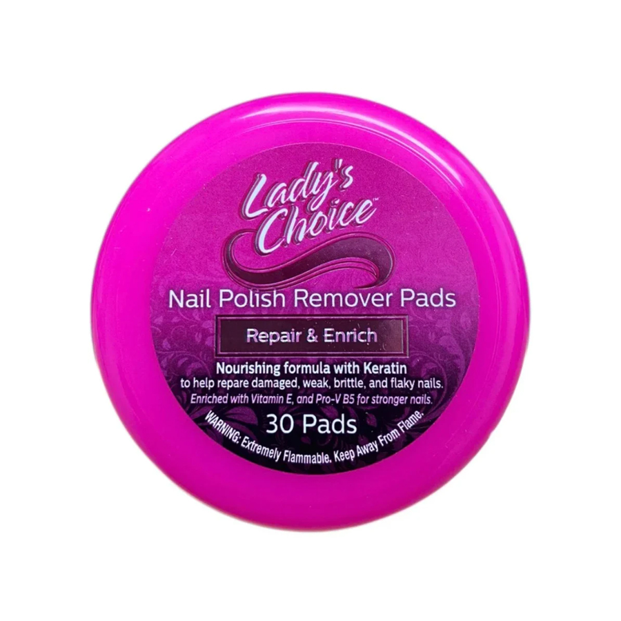 LADY'S CHOICE NAIL POLISH REMOVER PADS 30 CT REPARI & ENRICH
