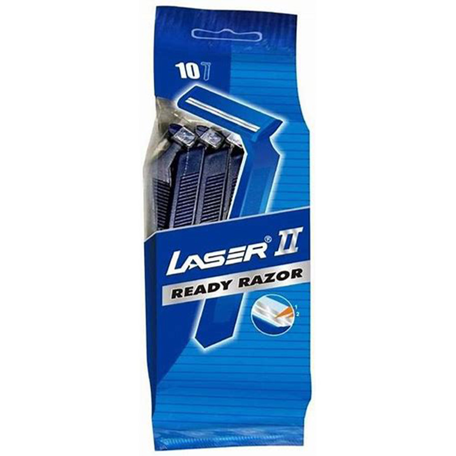 LASER RAZORS DISPOSABLE 10 CT 2 BLADES READY RAZOR