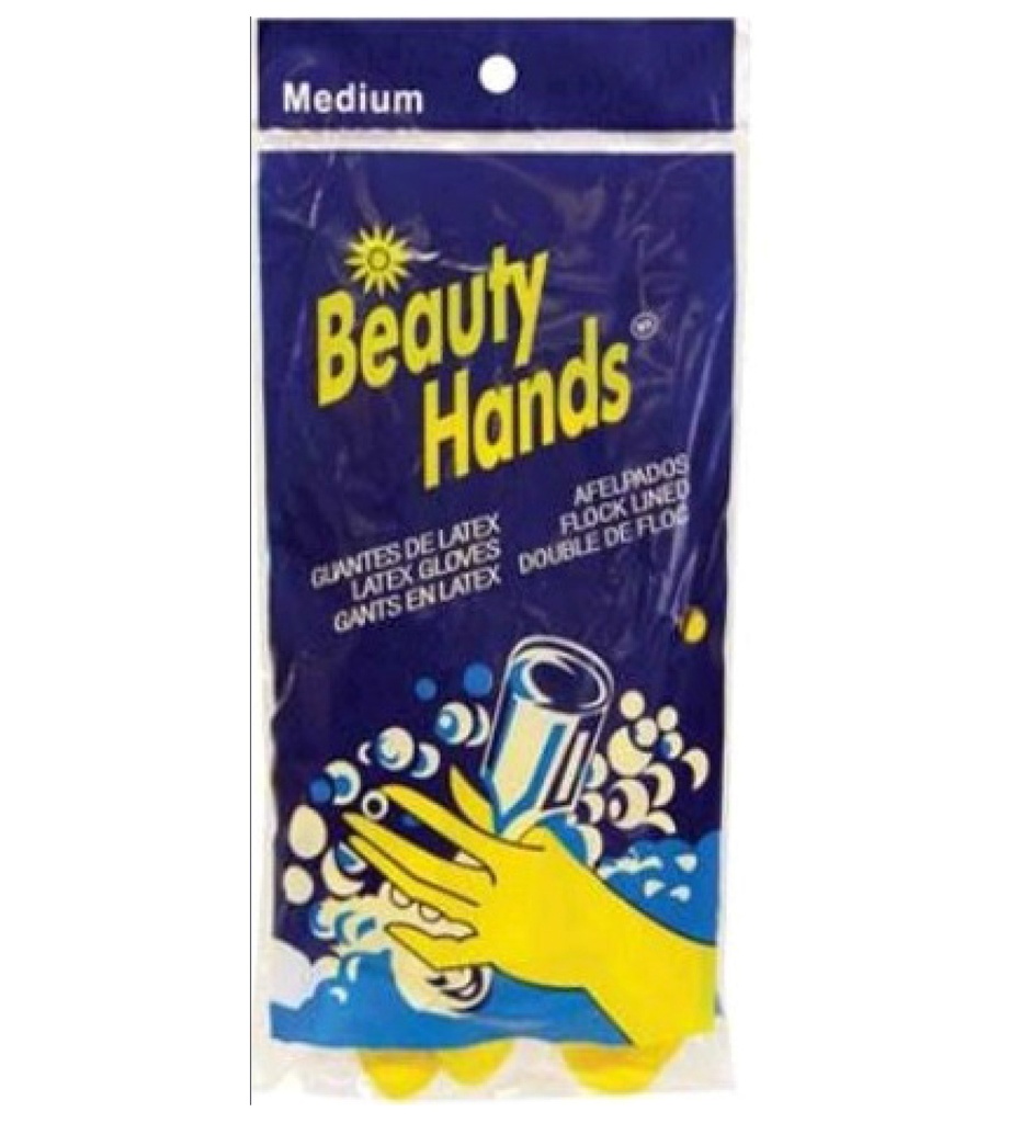 LATEX GLOVE 1 PK YELLOW FLOCK LINED MEDIUM