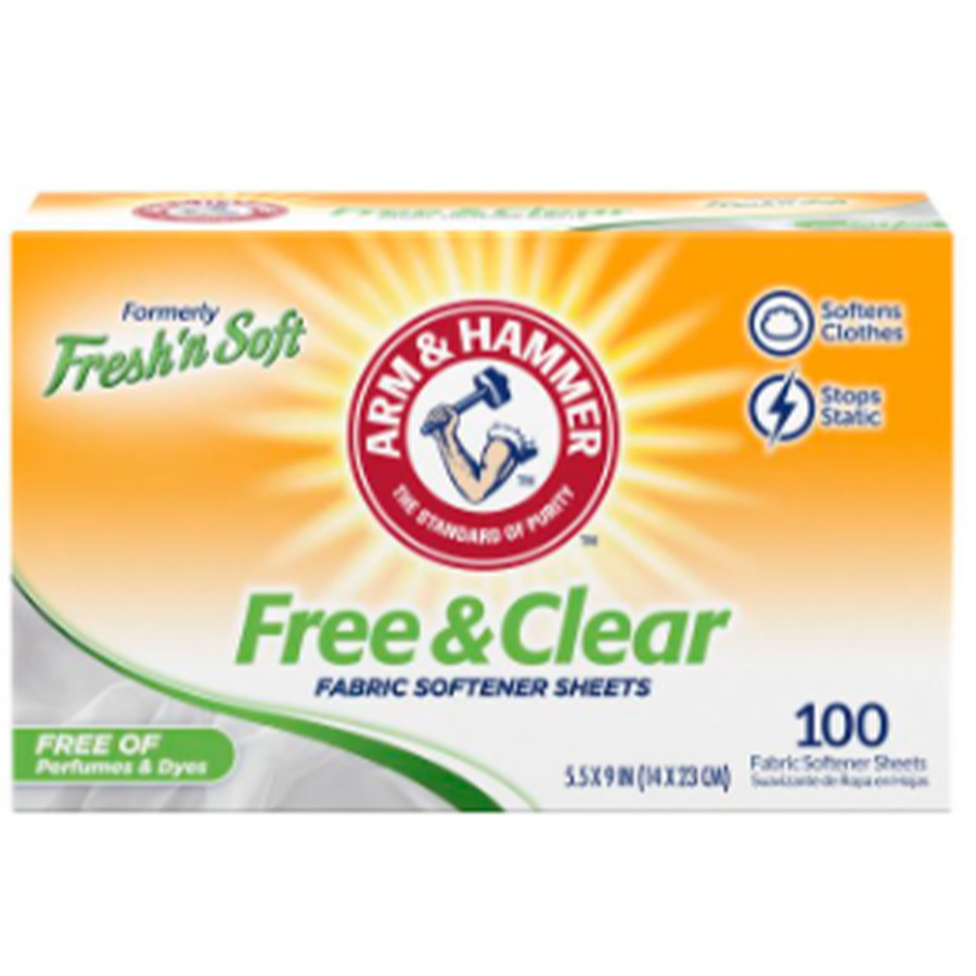 ARM & HAMMER FABRIC SOFTENER SHEETS 100 CT FRAGRANCE FREE