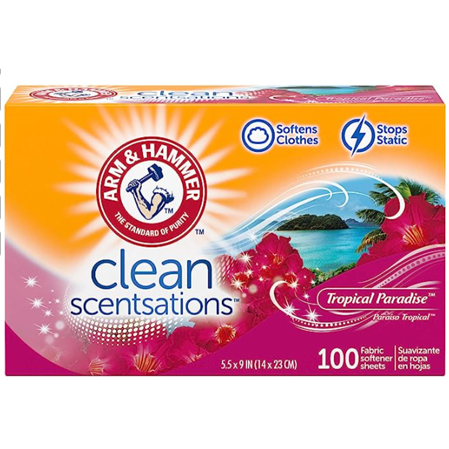 ARM & HAMMER FABRIC SOFTENER SHEETS 100 CT TROPICAL PARADISE