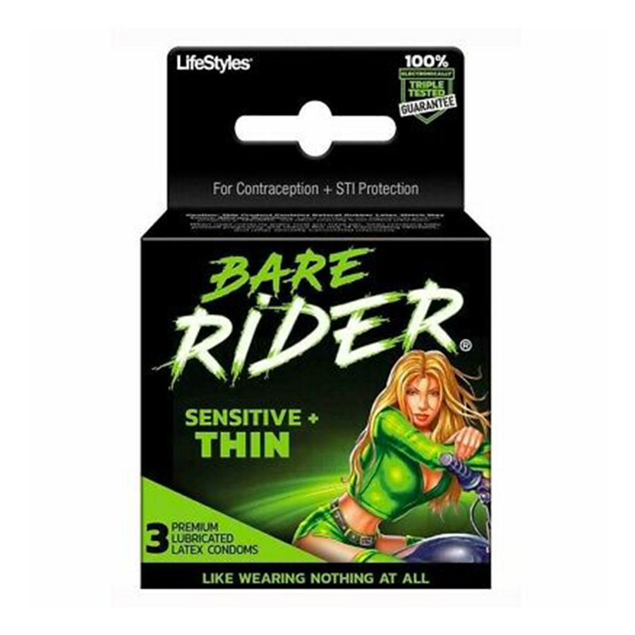 LIFE STYLES CONDOMS 3 CT BARE RIDER