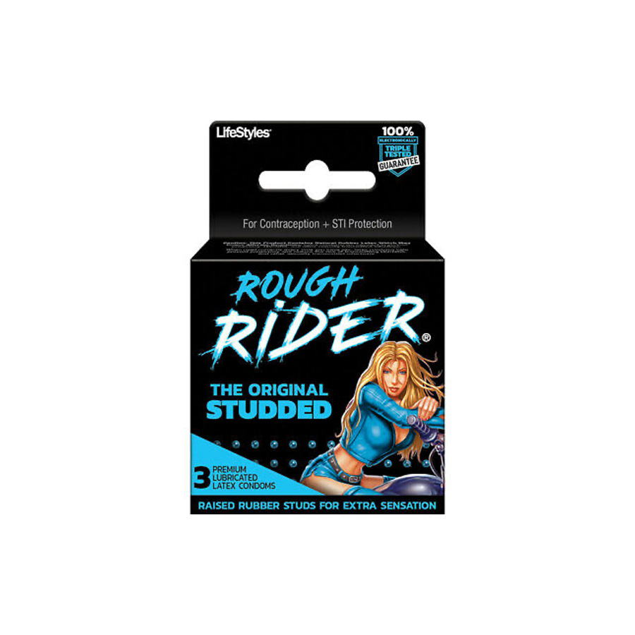 LIFE STYLES CONDOMS 3 CT ROUGH RIDER THE ORIGINAL STUDDED
