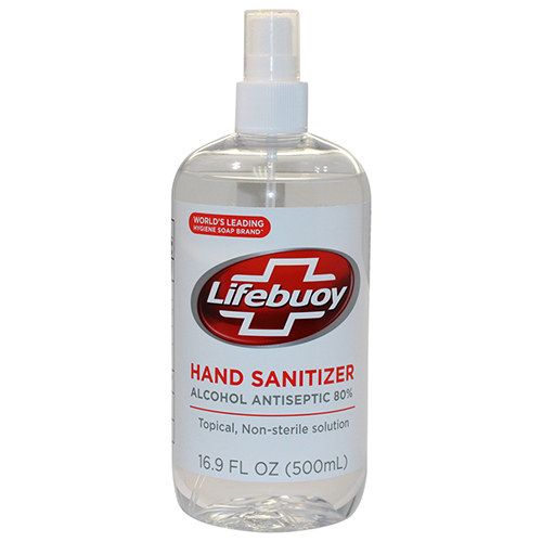 LIFEBOUY HAND SANITIZER SPRAY 16.9 OZ / 500 ML ALCOHOL ANTISEPTIC 80%