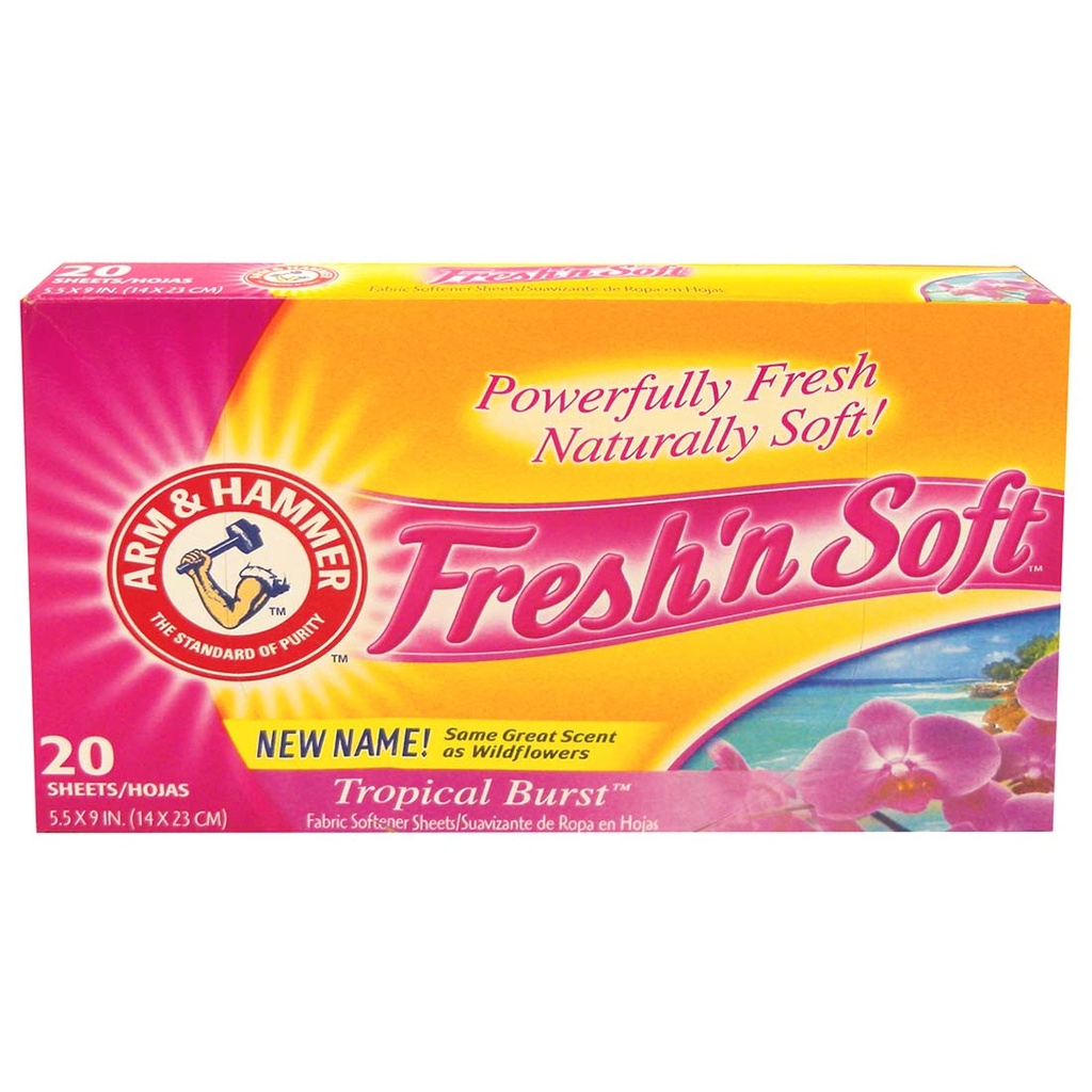 ARM & HAMMER FABRIC SOFTENER SHEETS 20 CT TROPICAL
