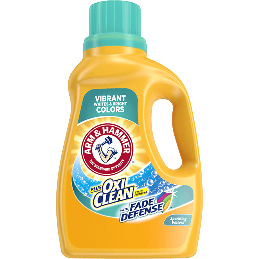 ARM & HAMMER LIQUID DETERGENT 45.5 OZ 35 LOADS OXI CLEAN WITH FADE DEFENSE / SPARKLING WATERS
