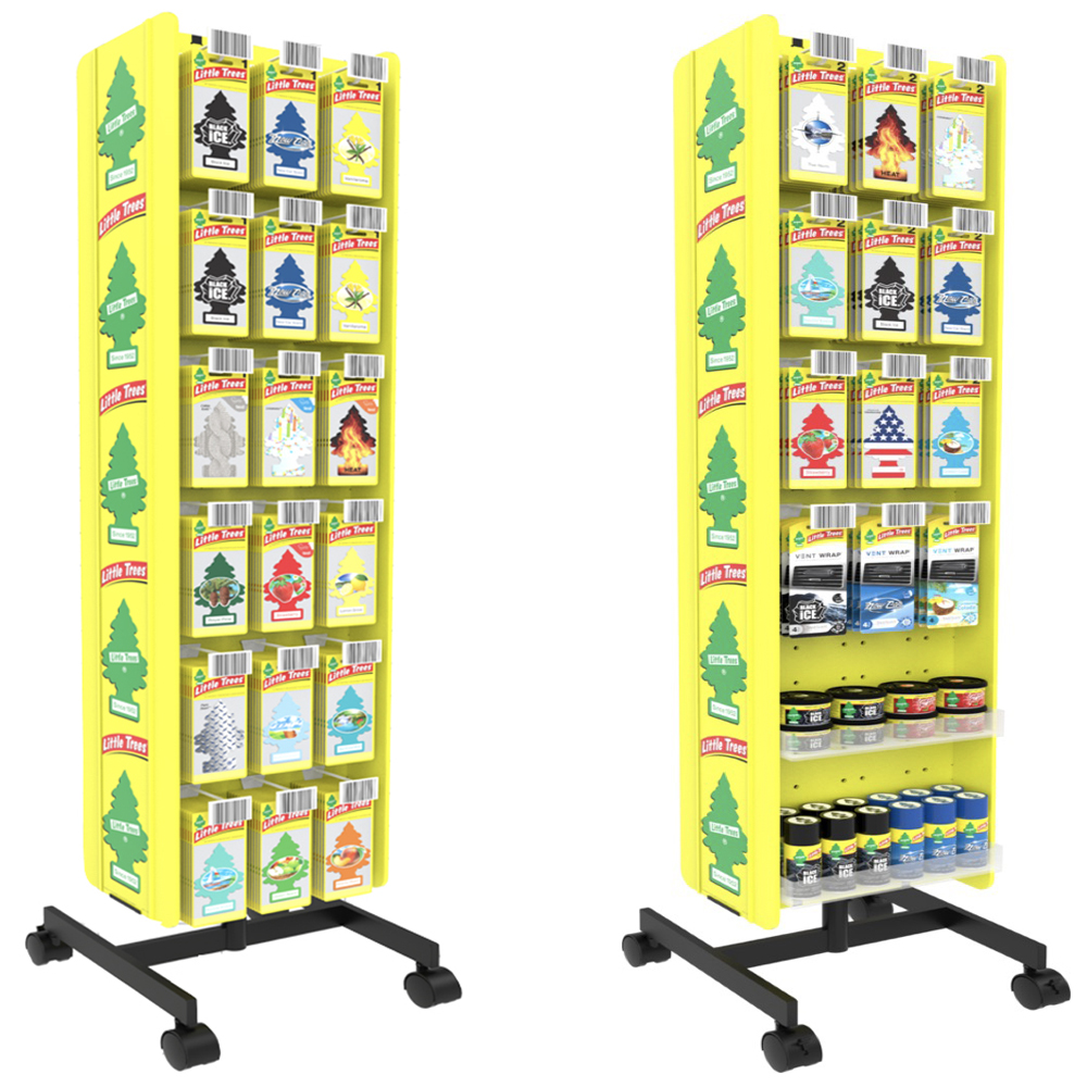 LITTLE TREES CAR FRESHENER 302 CT FLOOR DISPLAY SPINNER RACK