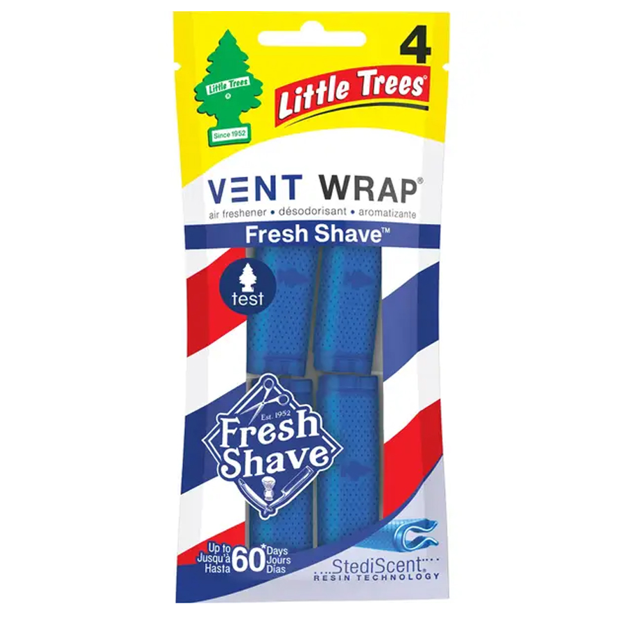 LITTLE TREES CAR FRESHENER 4 CT VENT WRAP FRESH SHAVE