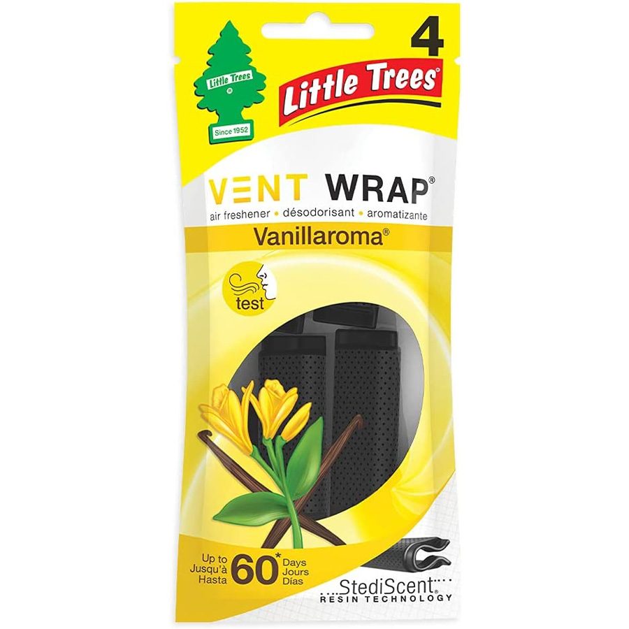 LITTLE TREES CAR FRESHENER 4 CT VENT WRAP VANILLAROMA