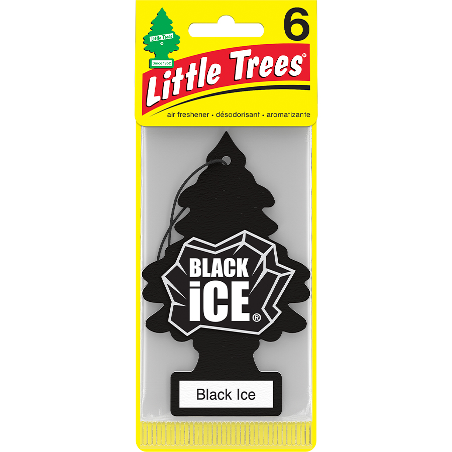 LITTLE TREES CAR FRESHENER 6 CT BLACK ICE