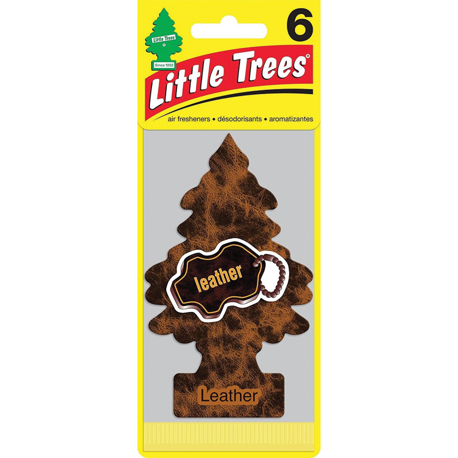 LITTLE TREES CAR FRESHENER 6 CT LEATHER