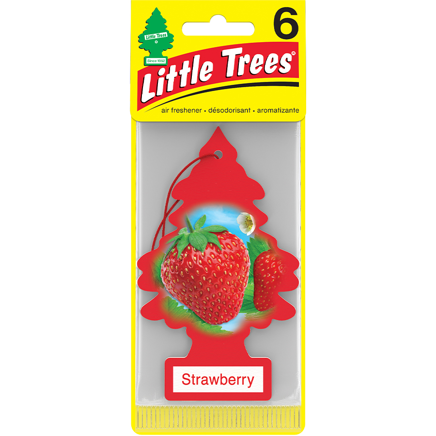 LITTLE TREES CAR FRESHENER 6 CT STRAWBERRY