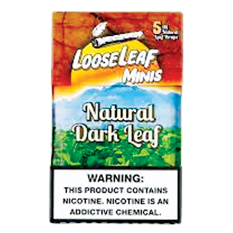 LOOSELEAF MINI NATURAL DARK LEAF 8-5PK 40 LEAF WRAPS