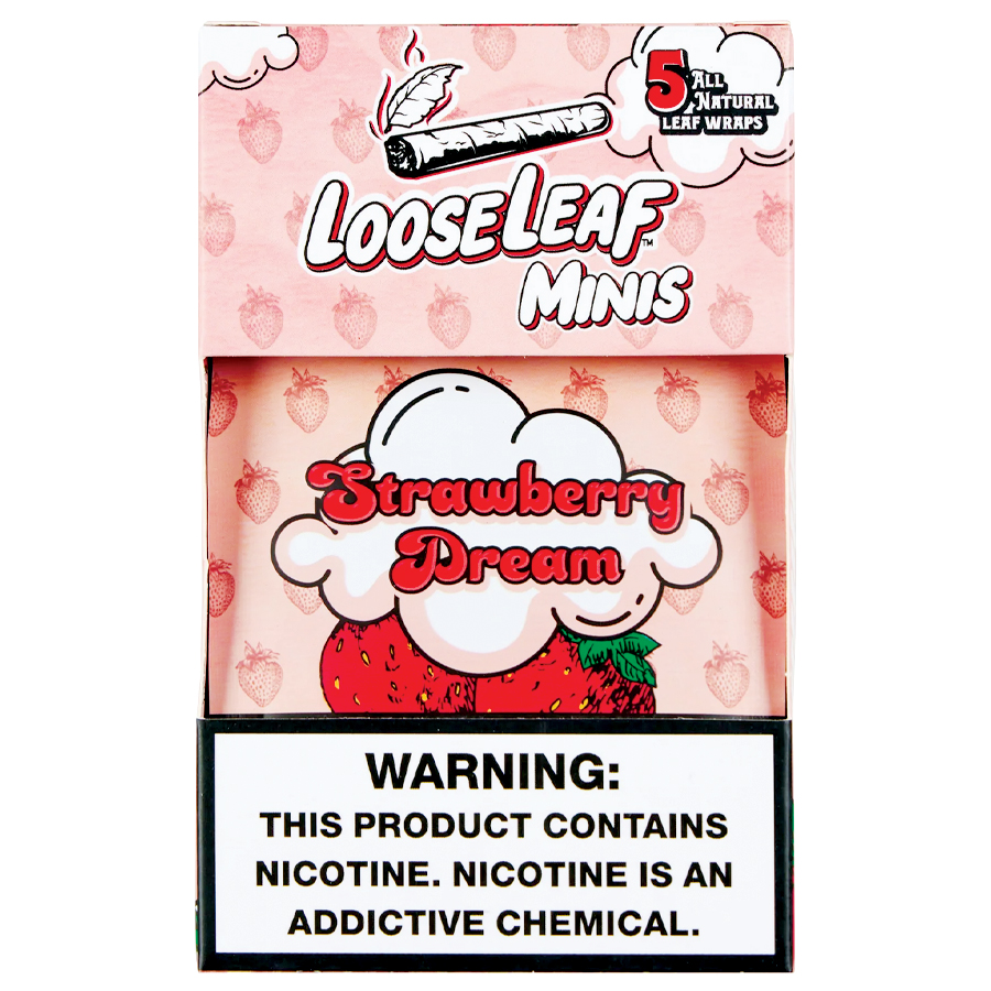 LOOSELEAF MINI STRAWBERRY DREAM 8-5PK 40 LEAF WRAPS