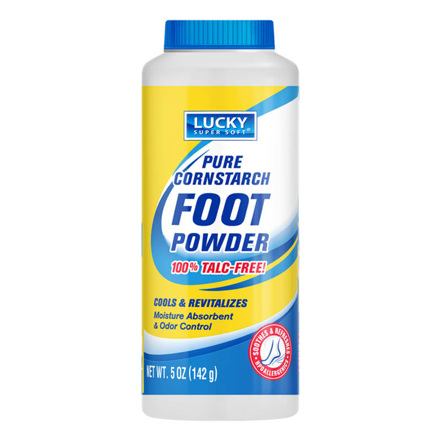 LUCKY SUPER SOFT FOOT POWDER 5 OZ CORNSTARCH