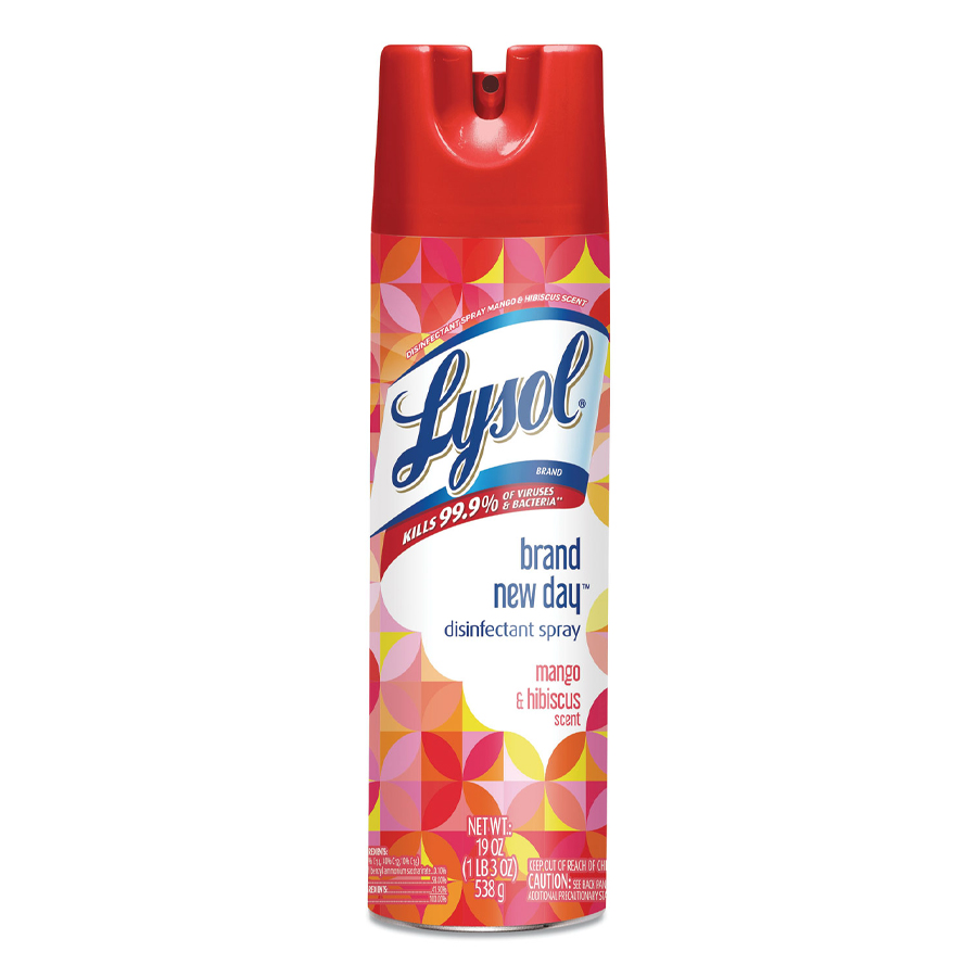LYSOL DISINFECTANT SPRAY 19 OZ MANGO & HIBISCUS