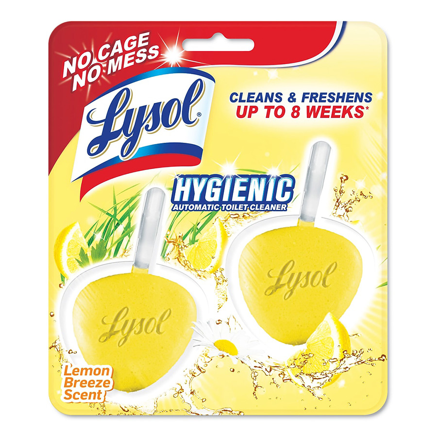 LYSOL TOILET BOWL CLEANER 2 CT HYGIENIC LEMON BREEZE