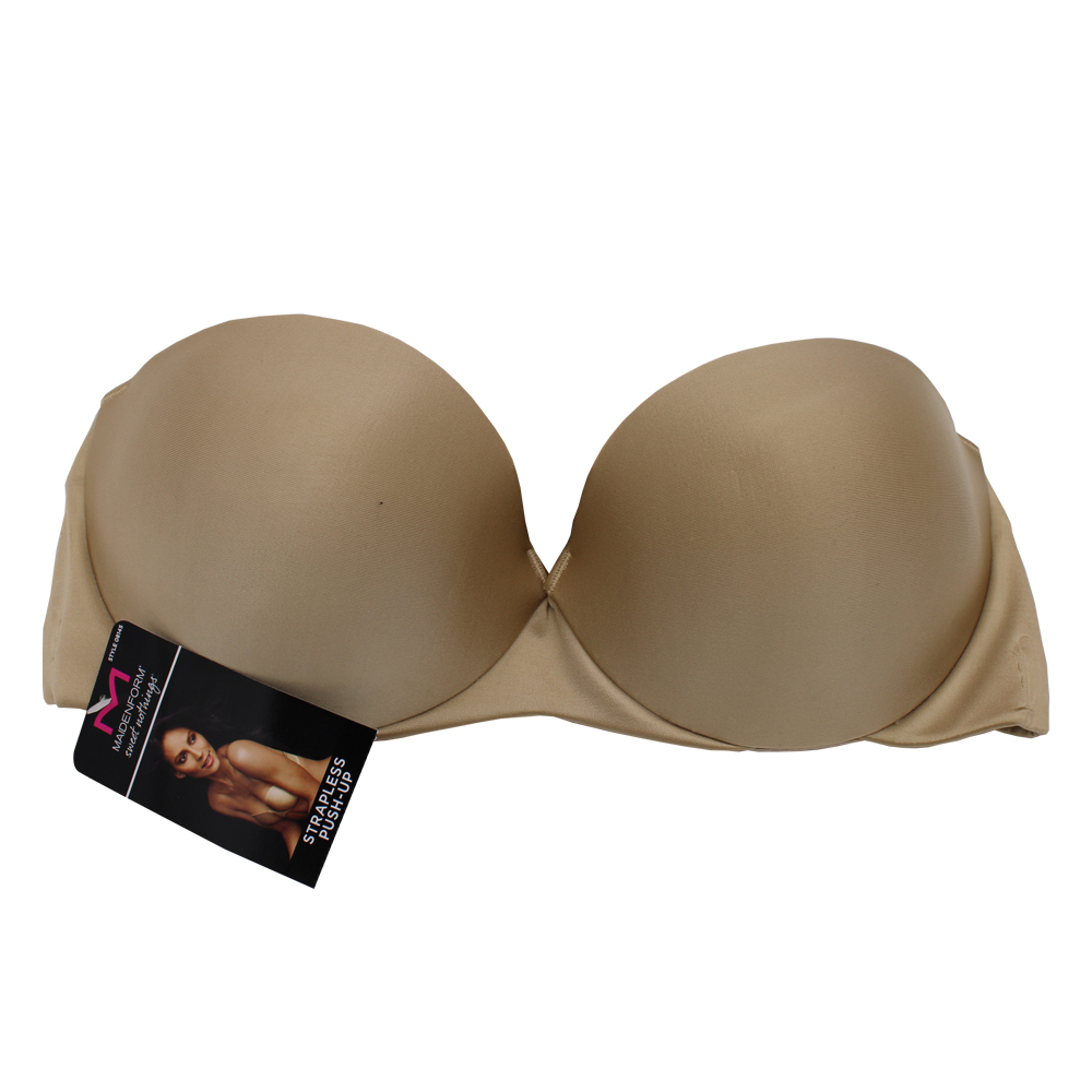 MAIDEN FORM HANS BRA 1 CT STRAPPLESS WHITE BEIGE ASSORTED SIZES
