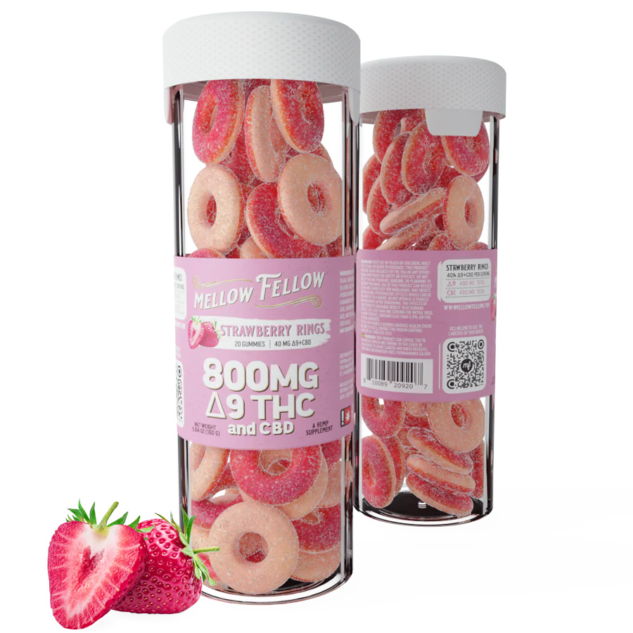 MELLOW FELLOW EDIBLES DELTA 9 800 MG STRAWBERRY RINGS