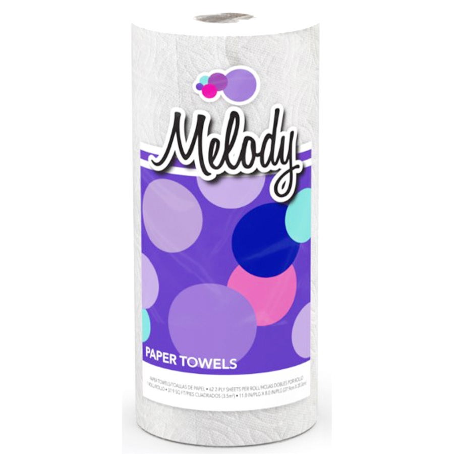 MELODY PAPER TWOEL 62 SHEET 2 PLY 62 CT 1 1X 8 INCH