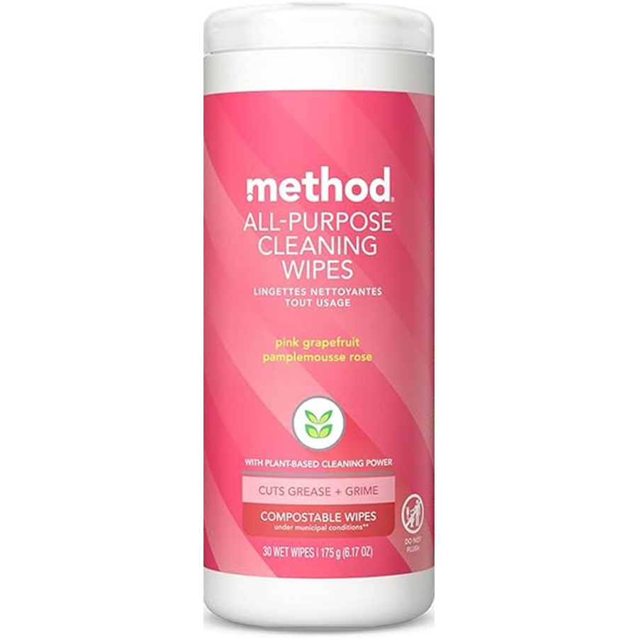 METHOD ALL PURPOSE CLEANER WIPES 30 CT PINK GRAPEFRUIT