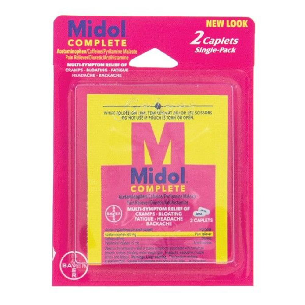 MIDOL PAIN RELIEF CAPLETS 2 CT BLISTER