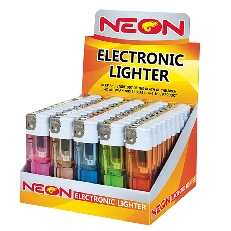 MK ELECTRIC LIGHTER 1 CT TRANSPARENT EDITION ZY-218S1-NEON