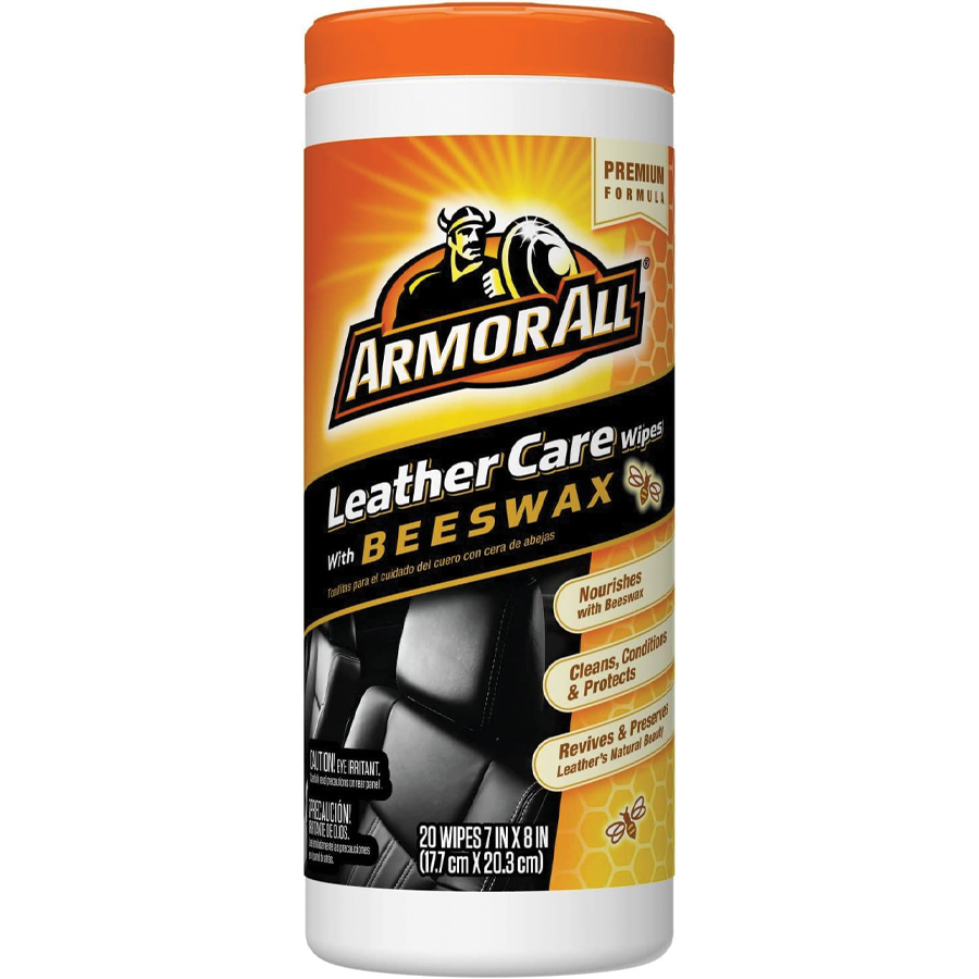 ARMOR ALL LEATHER CARE WIPES 20 CT BEESWAX