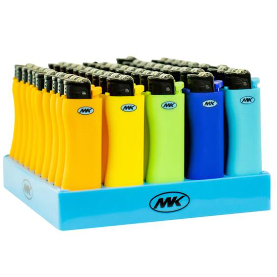 MK LIGHTER 1 CT GRIP COLOR REFILLABLE FLINT WITH SLIP GUARD