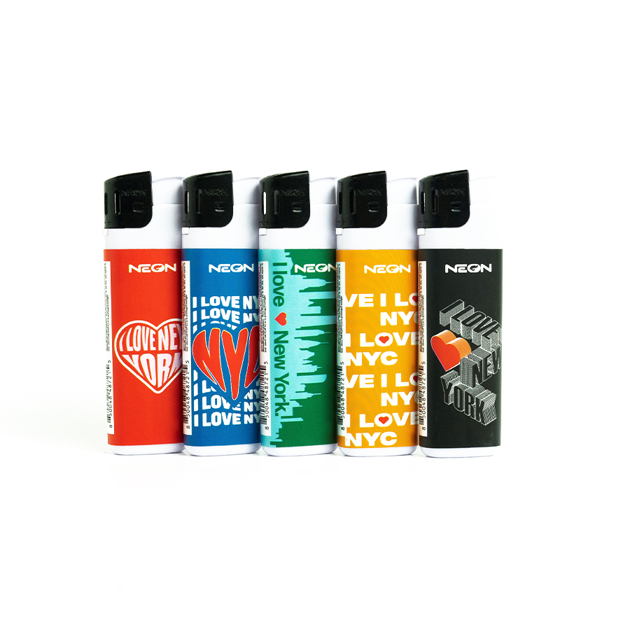 MK LIGHTER  1 CT NEON POCKE LIGHTER REFILLABLE LOVE NY SET
