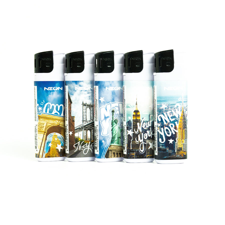 MK LIGHTER  1 CT NEON POCKE LIGHTER REFILLABLE NYC SET